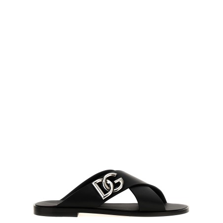 Logo leather sandals