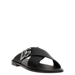 Logo leather sandals