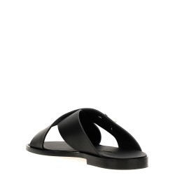 Logo leather sandals