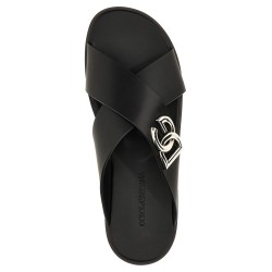 Logo leather sandals