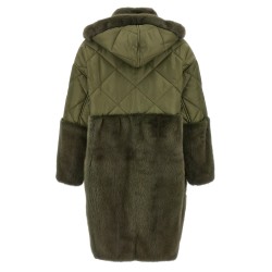 'Nylon Diamond-Visone' long down jacket