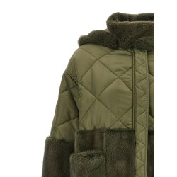 'Nylon Diamond-Visone' long down jacket