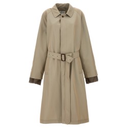 Long single-breasted trench coat