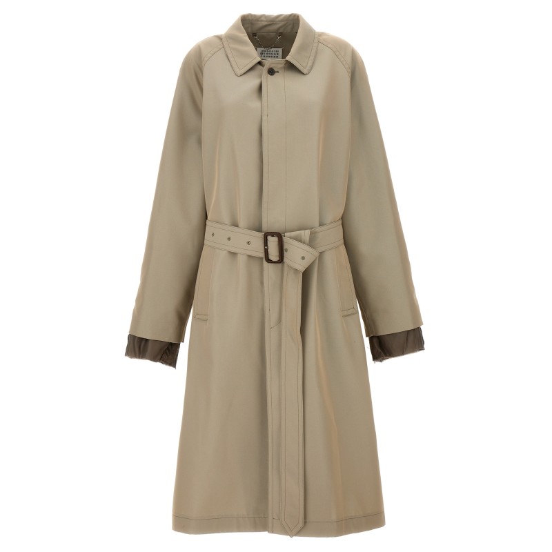 Long single-breasted trench coat