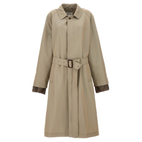 Long single-breasted trench coat