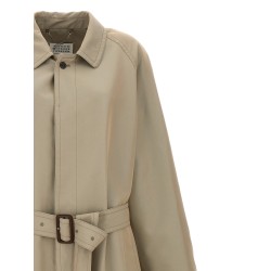 Long single-breasted trench coat
