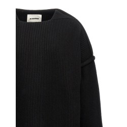Geometric neckline sweater