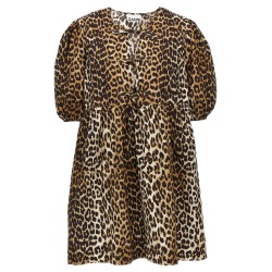 Leopard poplin dress