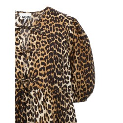 Leopard poplin dress