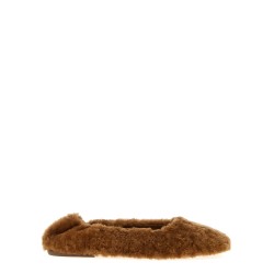 Fur ballet flats