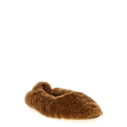 Fur ballet flats