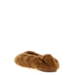 Fur ballet flats