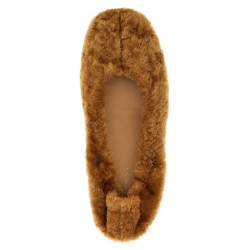 Fur ballet flats