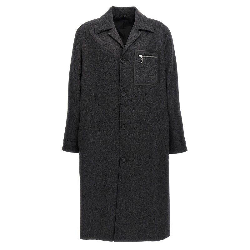 Single-breasted cashmere coat