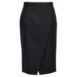 Pinstriped wool skirt