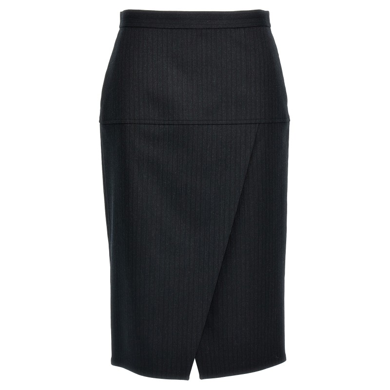 Pinstriped wool skirt