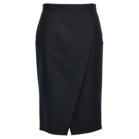 Pinstriped wool skirt