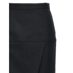 Pinstriped wool skirt