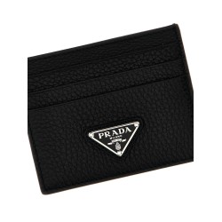 Logo leather cardholder