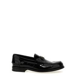 Logo patent leather loafer