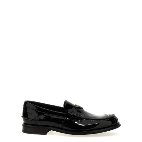 Logo patent leather loafer