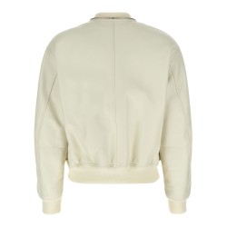 Leather bomber jacket