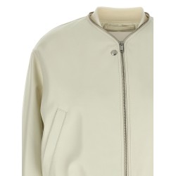 Leather bomber jacket