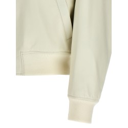 Leather bomber jacket