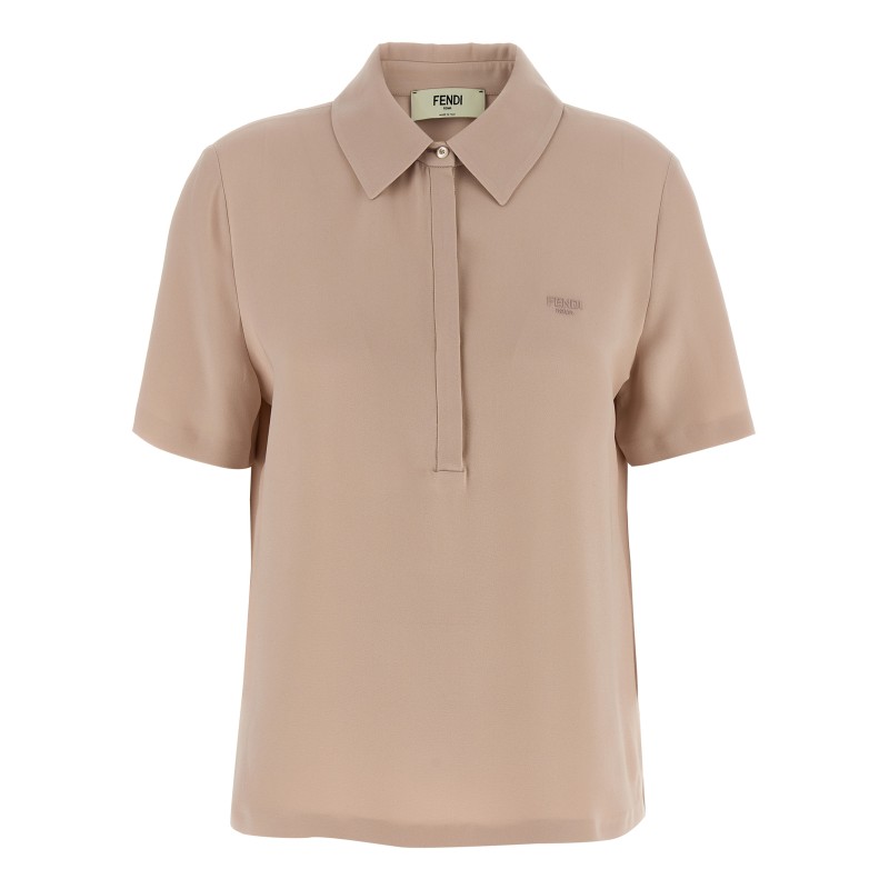 Silk polo shirt