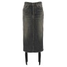 'Lace Up' denim skirt