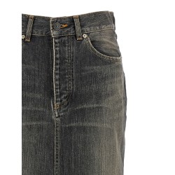 'Lace Up' denim skirt