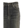 'Lace Up' denim skirt