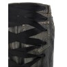 'Lace Up' denim skirt