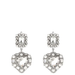 'Crystal Pearl Tiered Heart' earrings