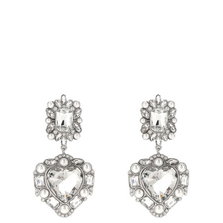 'Crystal Pearl Tiered Heart' earrings