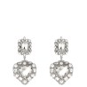 'Crystal Pearl Tiered Heart' earrings