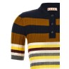 Ribbed wool polo shirt