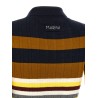Ribbed wool polo shirt