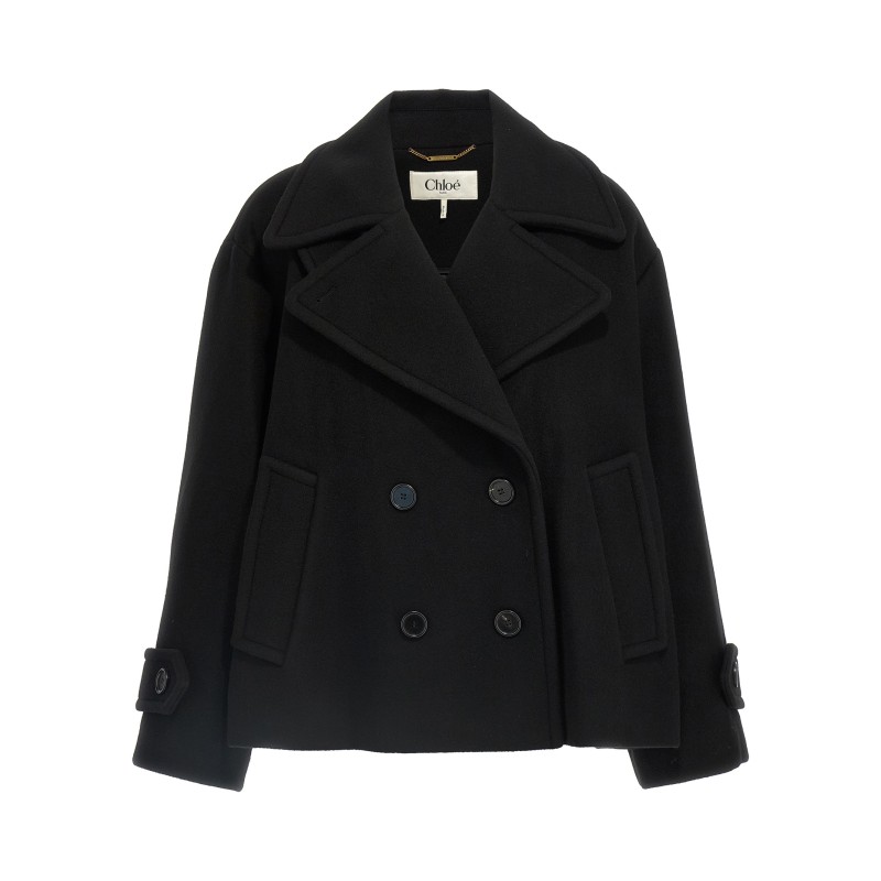 Double breasted wool coat