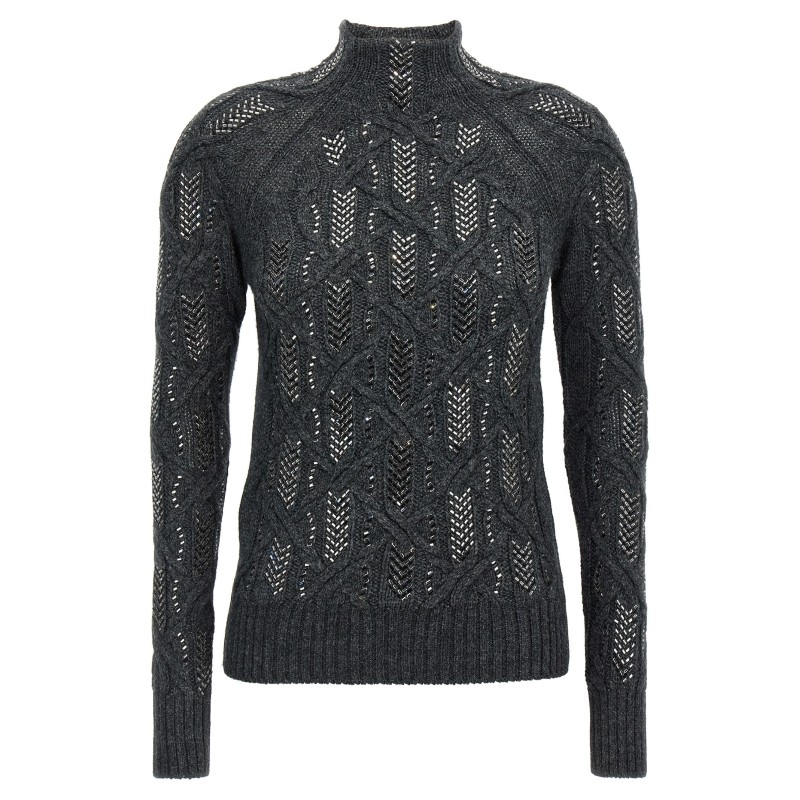 Crystal braid sweater