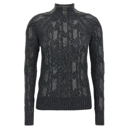 Crystal braid sweater