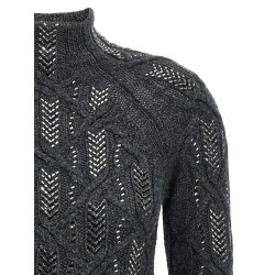 Crystal braid sweater