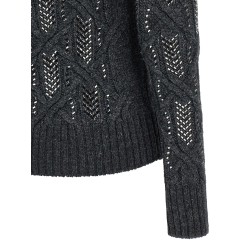 Crystal braid sweater