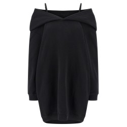 Off-shoulder hooded dress