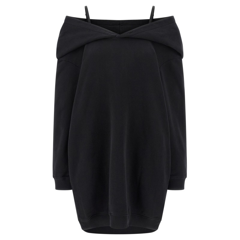 Off-shoulder hooded dress