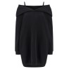 Off-shoulder hooded dress