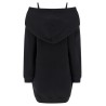 Off-shoulder hooded dress