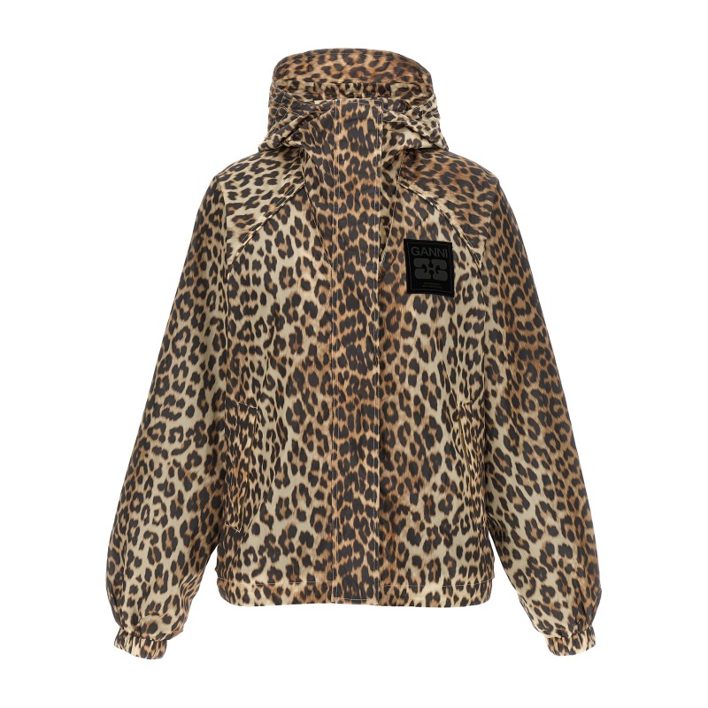 'Leopard Print Nylon' windbreaker