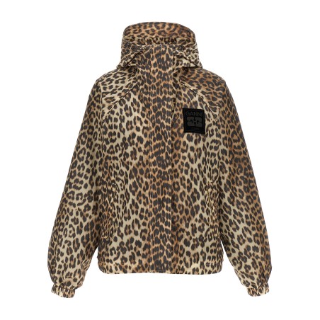 'Leopard Print Nylon' windbreaker