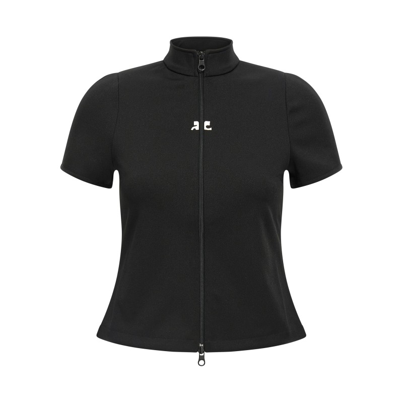 'Interlock Zipped' top